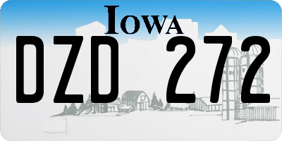 IA license plate DZD272