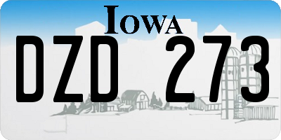 IA license plate DZD273