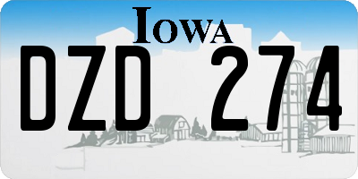 IA license plate DZD274