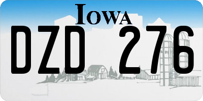 IA license plate DZD276