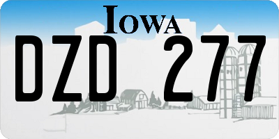 IA license plate DZD277