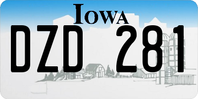 IA license plate DZD281