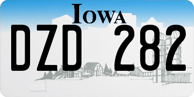 IA license plate DZD282