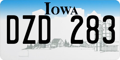 IA license plate DZD283