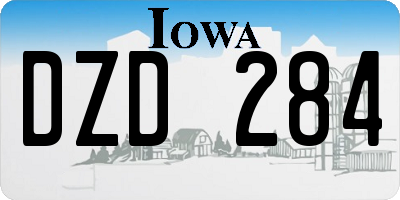 IA license plate DZD284