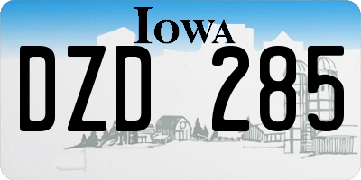 IA license plate DZD285