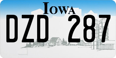 IA license plate DZD287