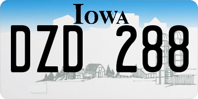 IA license plate DZD288