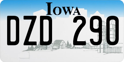 IA license plate DZD290