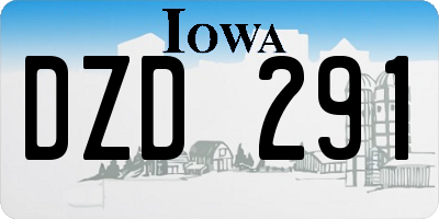 IA license plate DZD291