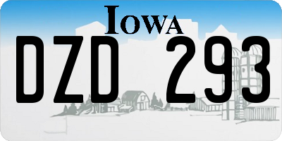 IA license plate DZD293