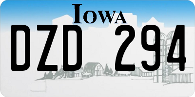IA license plate DZD294