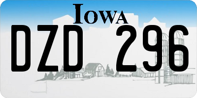 IA license plate DZD296