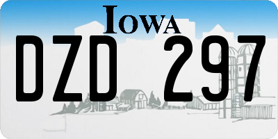 IA license plate DZD297