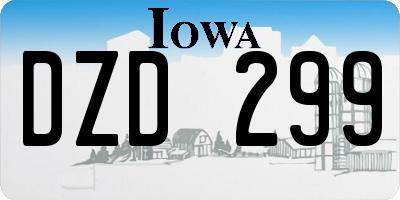 IA license plate DZD299