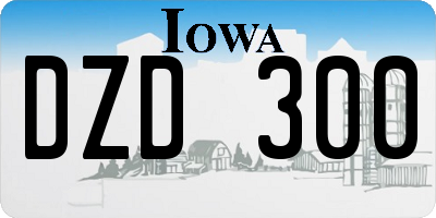 IA license plate DZD300