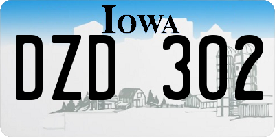 IA license plate DZD302