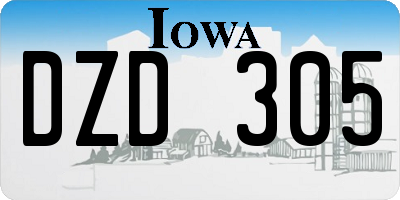 IA license plate DZD305