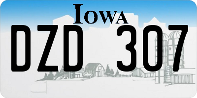 IA license plate DZD307