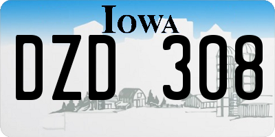 IA license plate DZD308