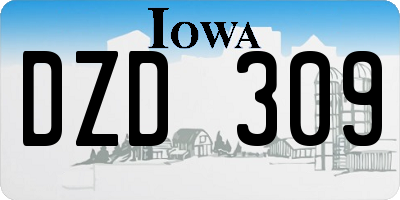 IA license plate DZD309