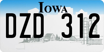 IA license plate DZD312