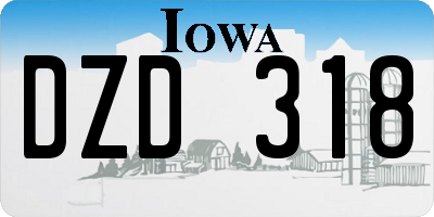 IA license plate DZD318