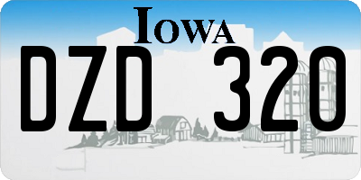 IA license plate DZD320