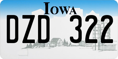 IA license plate DZD322