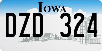 IA license plate DZD324