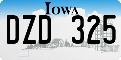 IA license plate DZD325