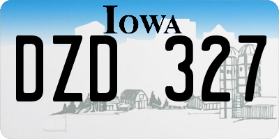 IA license plate DZD327