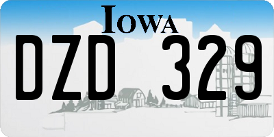 IA license plate DZD329