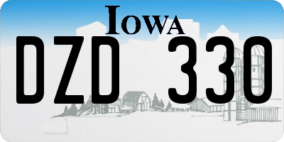 IA license plate DZD330