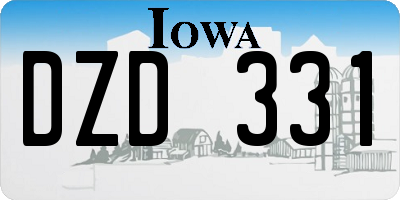 IA license plate DZD331