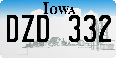 IA license plate DZD332