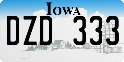 IA license plate DZD333