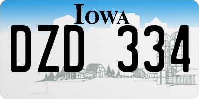 IA license plate DZD334