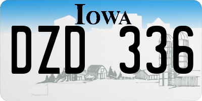IA license plate DZD336