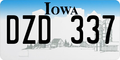 IA license plate DZD337