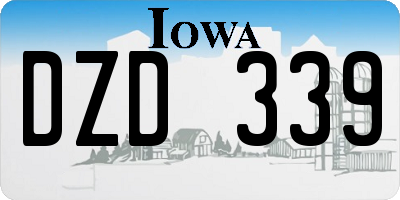 IA license plate DZD339