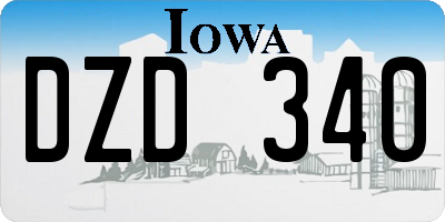 IA license plate DZD340