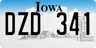 IA license plate DZD341