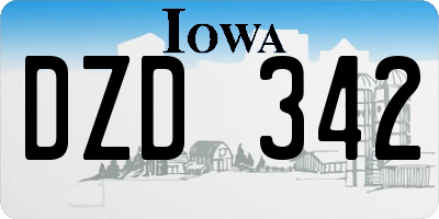 IA license plate DZD342