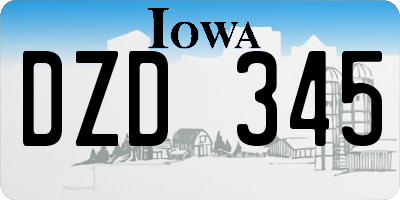 IA license plate DZD345