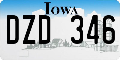 IA license plate DZD346