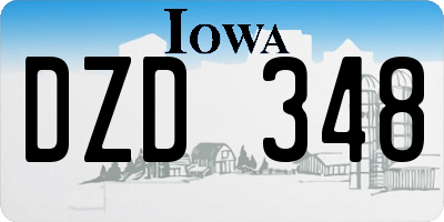 IA license plate DZD348