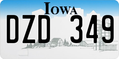 IA license plate DZD349