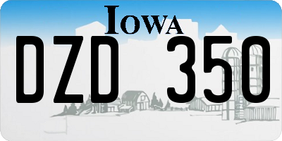 IA license plate DZD350