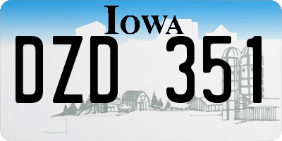 IA license plate DZD351